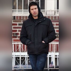 St. John's Bay Men's Black Insulated Jacket Coat Parka Hood Size M